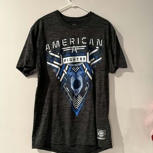 American Fighter Charcoal and Blue Tee